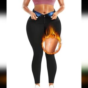 Black High-Waisted Exercise Sweat Leggings